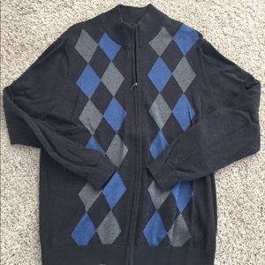 Men’s Claiborne Argyle Zippered Pullover